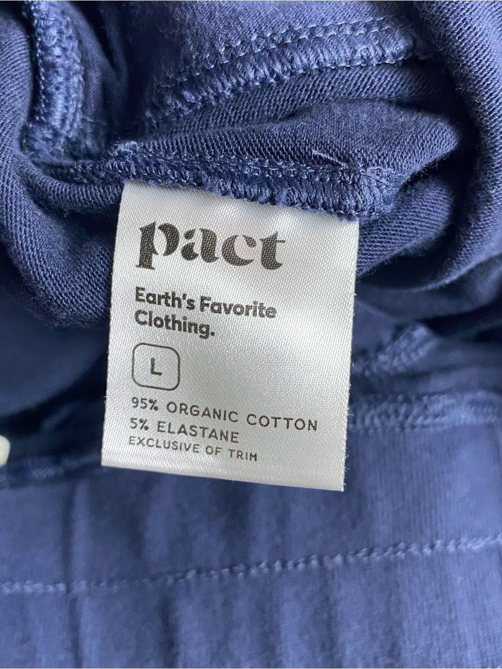 Pact Organic Sweatpants Women's Size L Blue Wide Leg Cotton Stretch Large *** - Picture 14 of 14